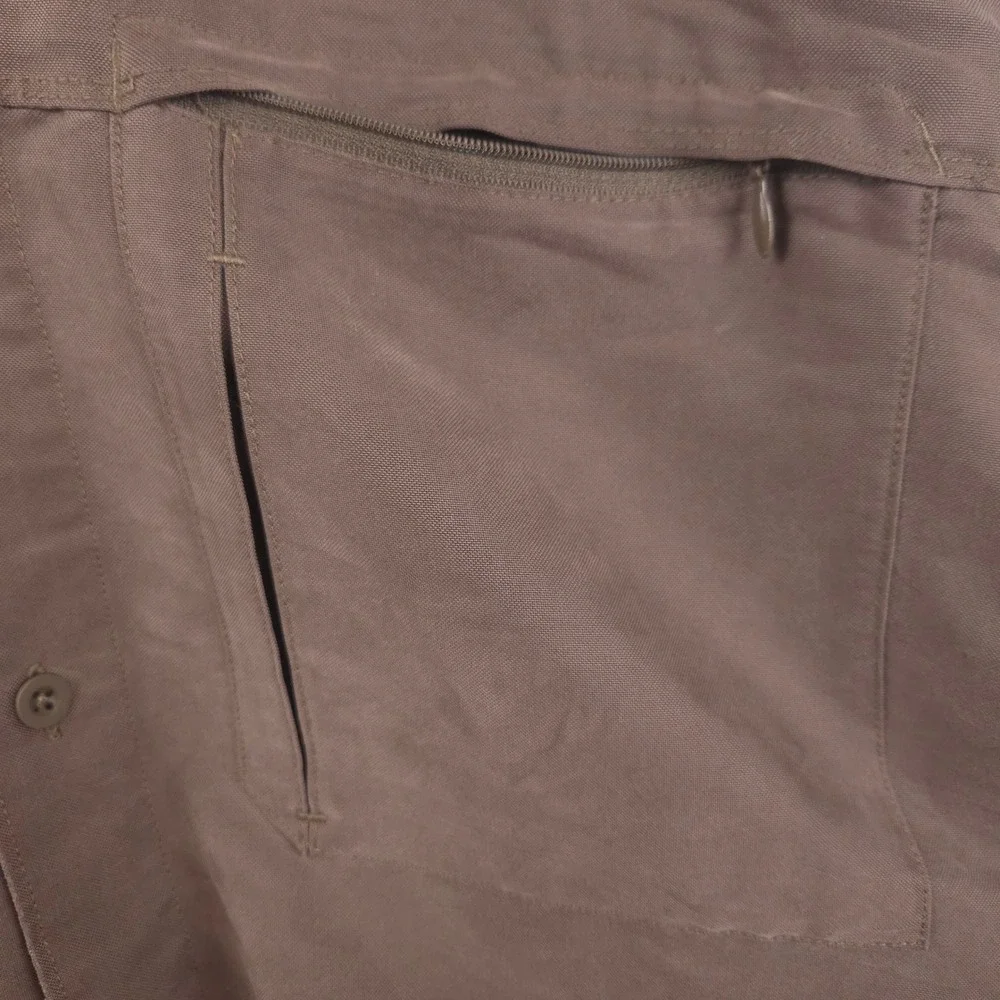 The North Face Tekware Shirt Men's XXL‎ Taupe Modal Blend Button Up Hike Outdoor